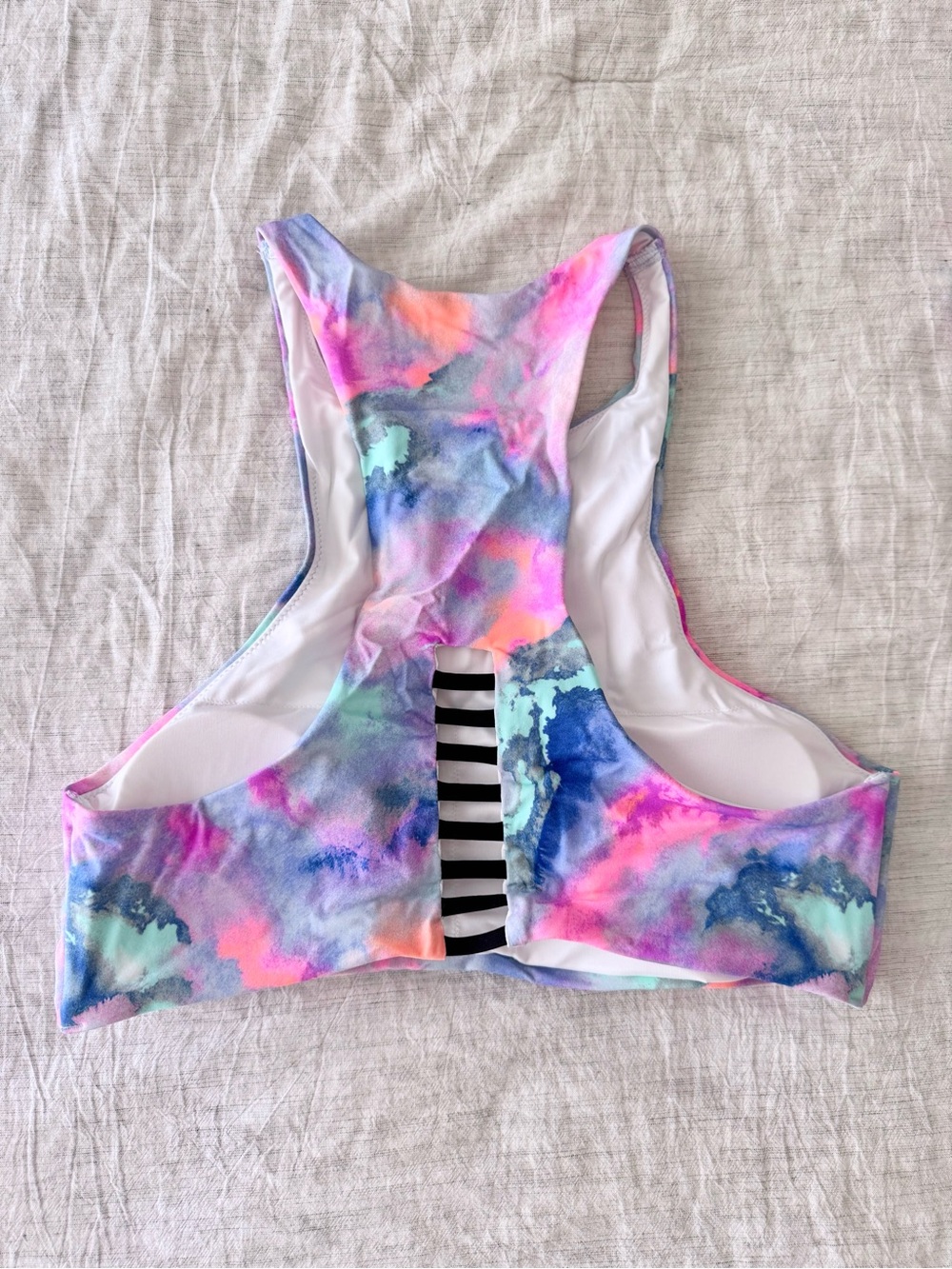 Victoria's Secret Abstract One-Piece Swimsuit Pink & Blue Size Small NWT